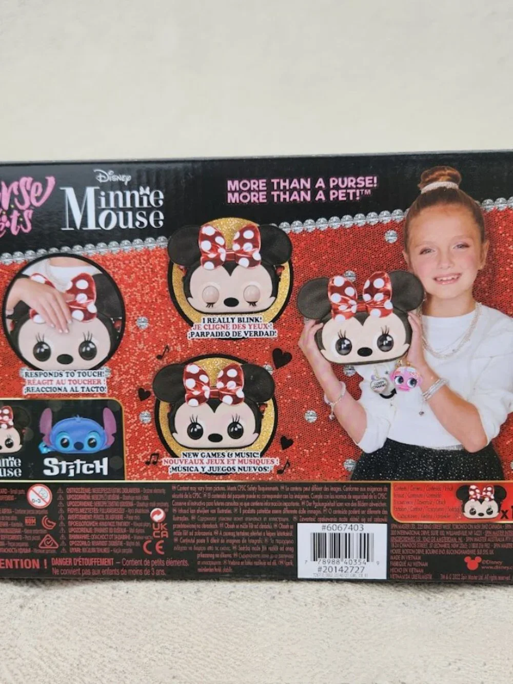 NEW Disney Minnie Mouse Purse Pets Interactive Toy Plush Shoulder Bag Crossbody
